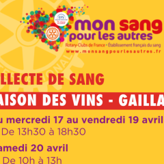 Collecte "Mon Sang pour les Autres" - Maison des vins
